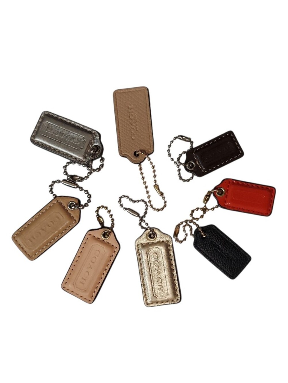 Coach Leather Hangtag Lot Of Eight Assorted Great Condition